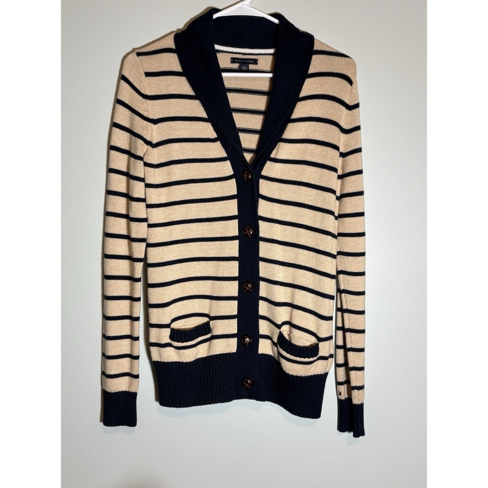 Tommy Hilfiger Cardigan VTG 90's Fisherman Shawl Collar Women's Small Petite